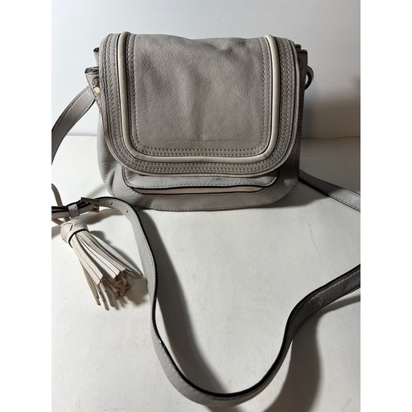 Elegant Gray Leather Crossbody Bag - Picture 1 of 5